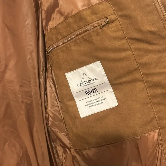 Carharttt WIP - Suede Down Puffer Jacket - Large - Picture 2 of 2